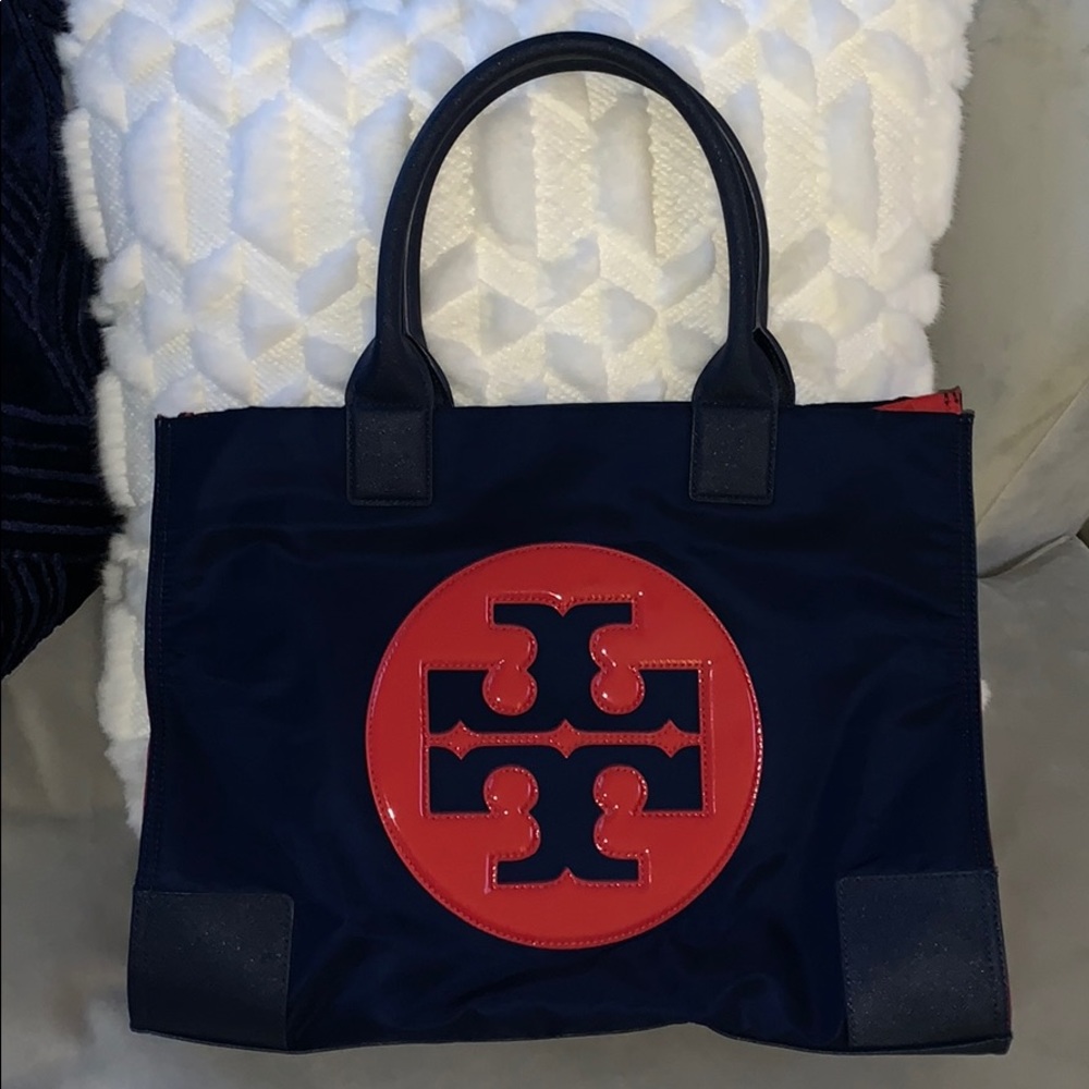 Tory Burch Tote - Navy with Red Accent